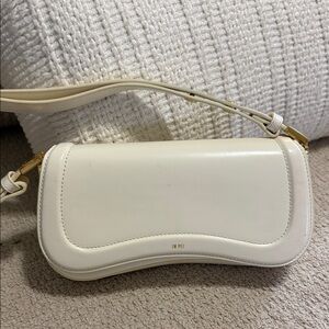 JW PEI Cream Shoulder Bag with Gold Accents